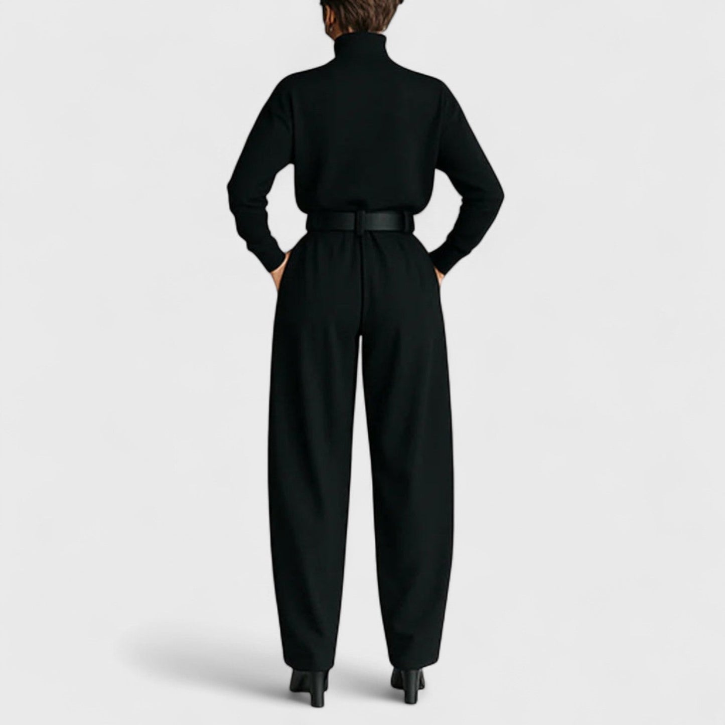 Élodie | Combinaison Noire à Coupe Large