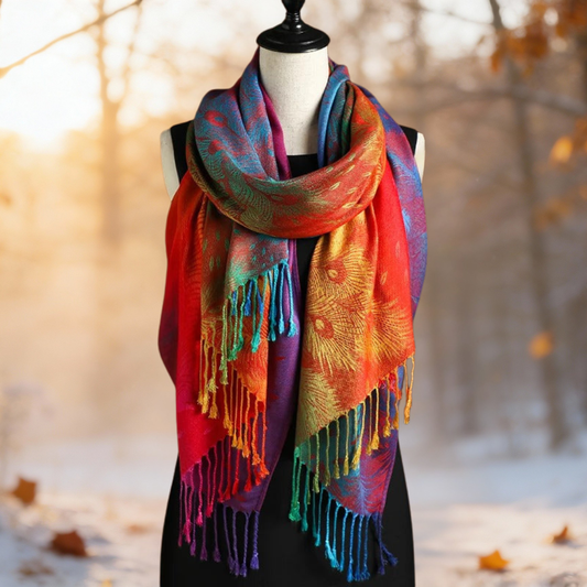 Roxane | Cape Étoffe Multicolore Élégante