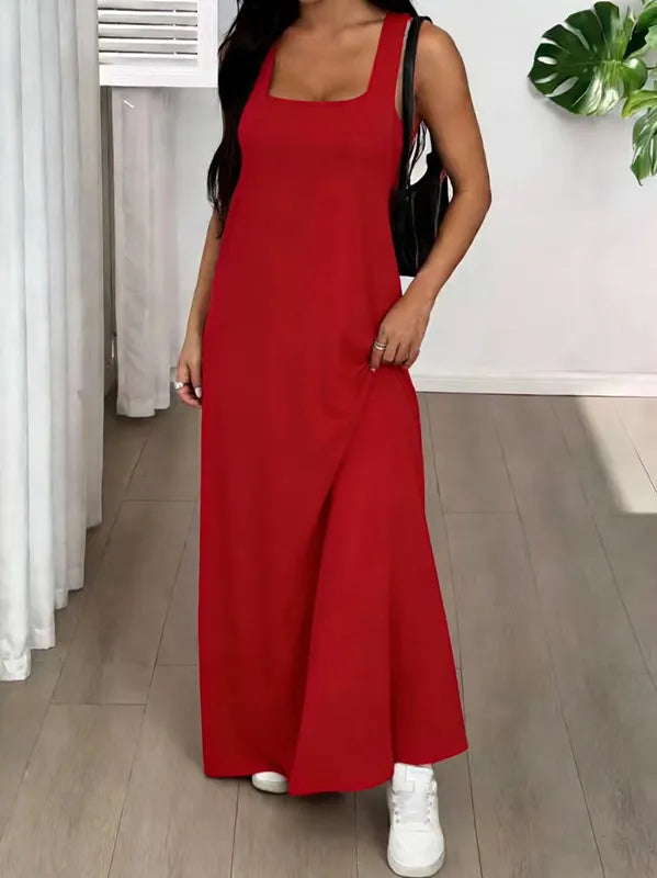 Liva | La Robe Maxi Effet Deux-Pièces à Découpes Structurales