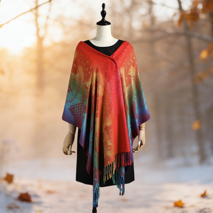 Roxane | Cape Étoffe Multicolore Élégante