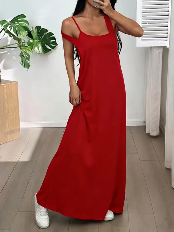 Liva | La Robe Maxi Effet Deux-Pièces à Découpes Structurales