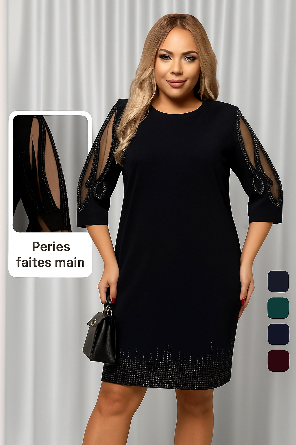 Manon | Robe Élégante à Manches Ornementées