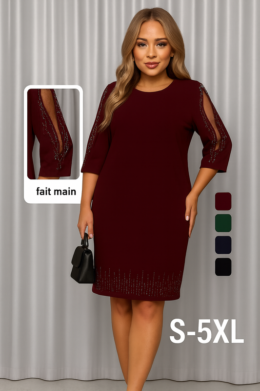 Manon | Robe Élégante à Manches Ornementées