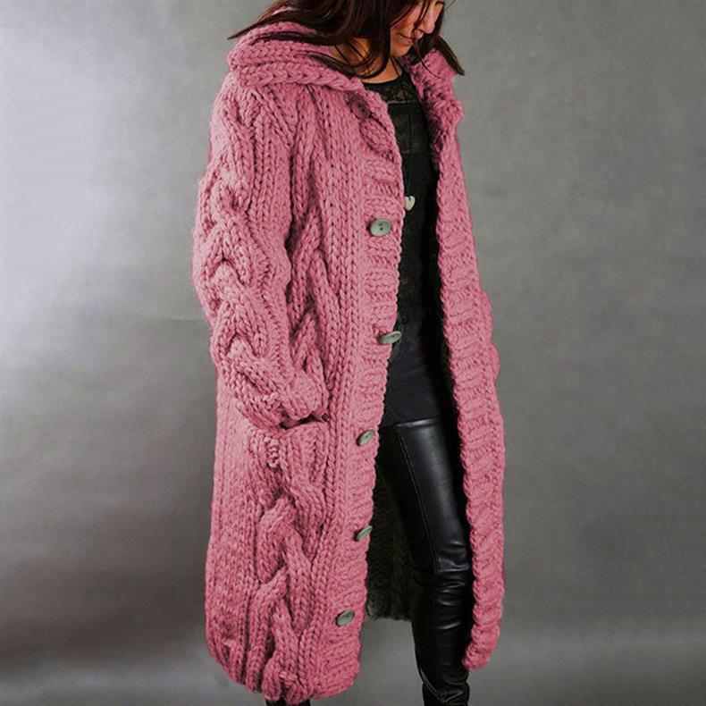 Violaine | Manteau Long Élégant en Maille Torsadée