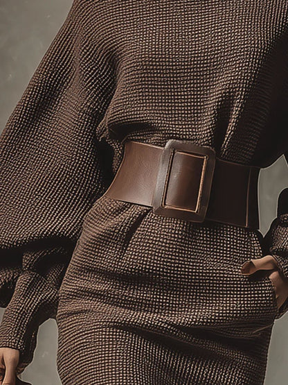 Maëlys | Robe maillée courte avec ceinture structurée