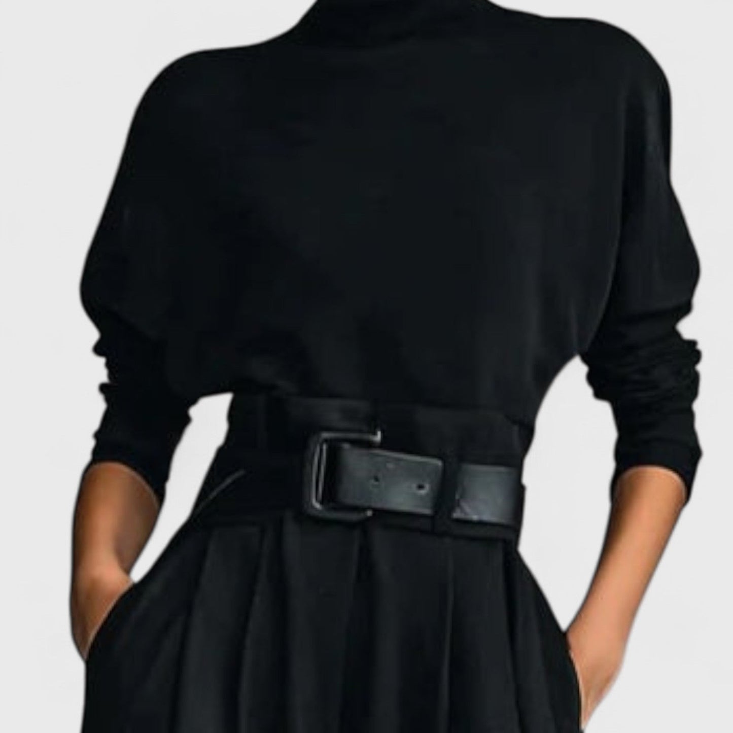 Élodie | Combinaison Noire à Coupe Large