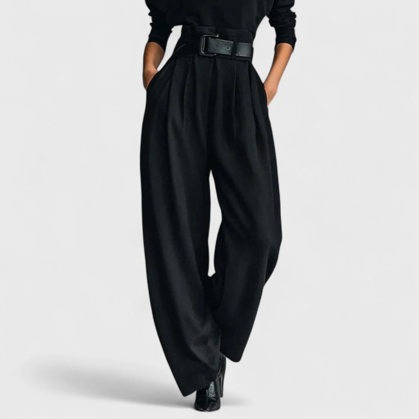 Élodie | Combinaison Noire à Coupe Large