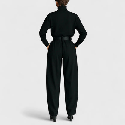 Élodie | Combinaison Noire à Coupe Large